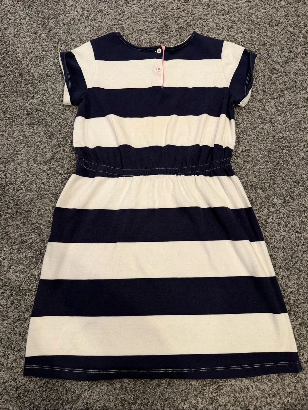 Gymboree Navy and White Striped Dress with Pink Heart and Bow